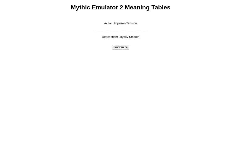 Mythic Emulator 2 Meaning Tables ― Perchance Generator