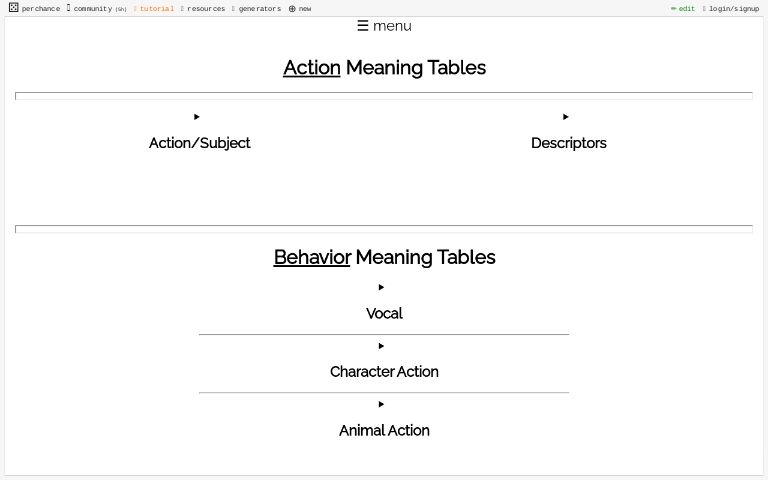 action-meaning-tables-perchance-generator