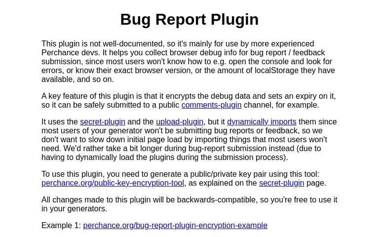 Bug Report Plugin