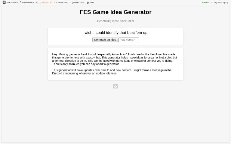 FES Game Idea Generator