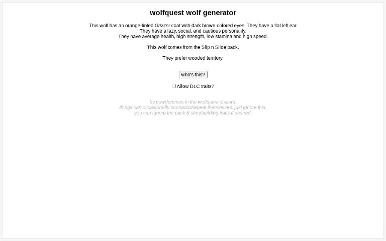 wolfquest wolf generator