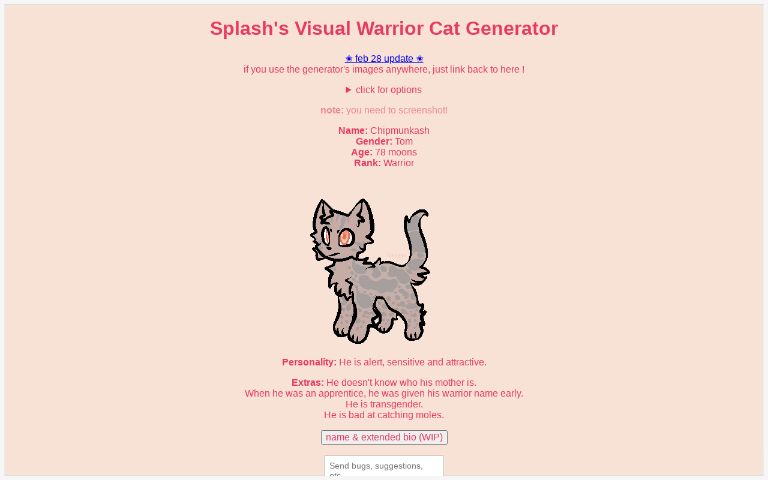 Warrior Cat Generator