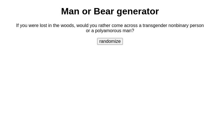 Man or Bear generator