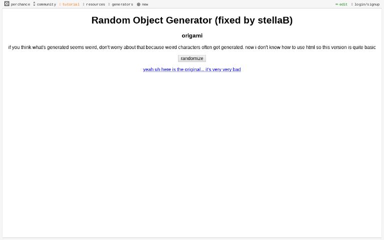Random Object Generator (fixed by stellaB)