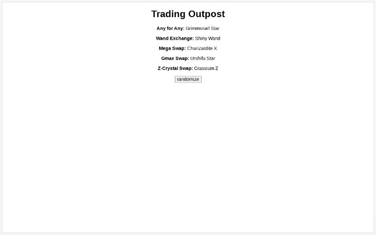 Trading Outpost ― Perchance Generator