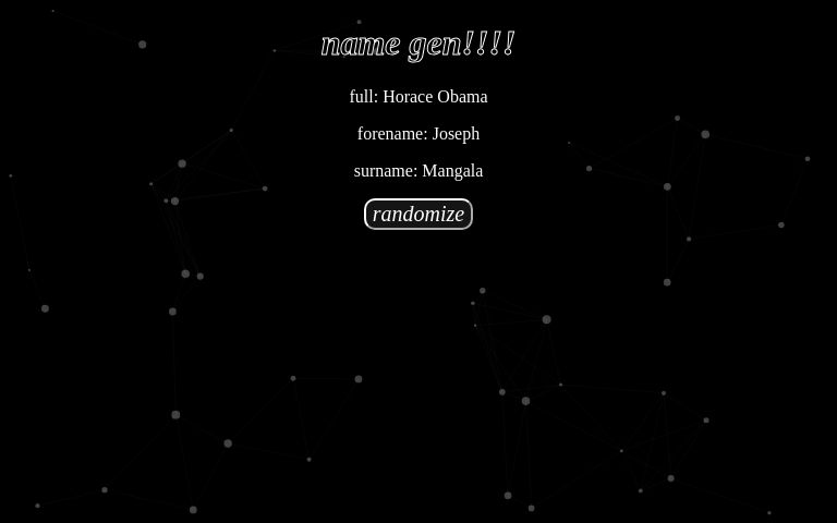name gen ― Perchance Generator
