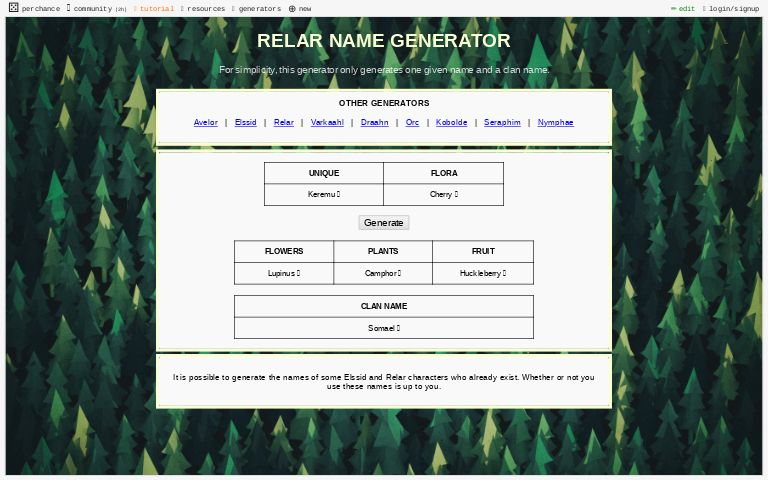 RELAR NAME GENERATOR