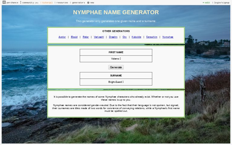 nymphae-name-generator