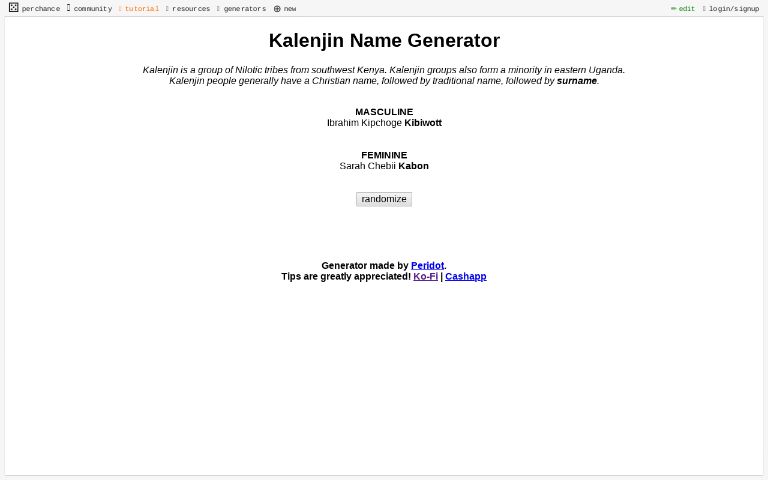 Kalenjin Name Generator