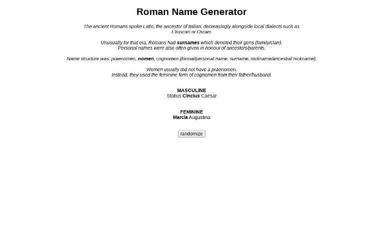 roman-name-generator