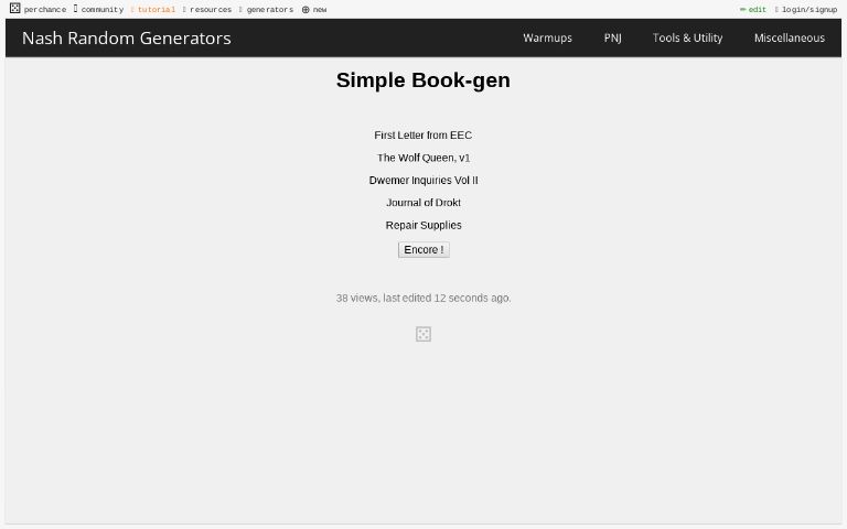 Simple Book-gen ― Perchance Generator