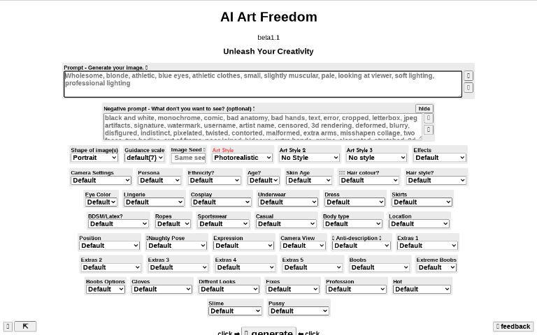 Ai Art Freedom Perchance Generator