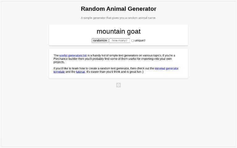 Random Animal Generator