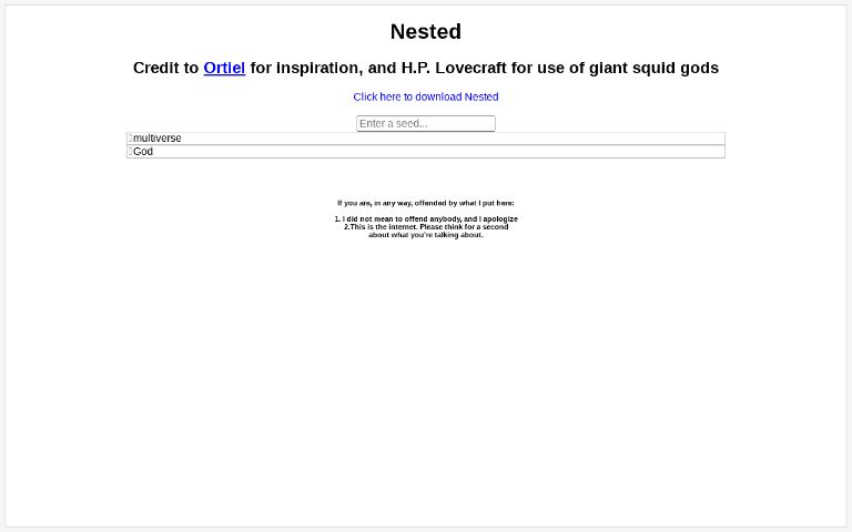 Nested ― Perchance Generator