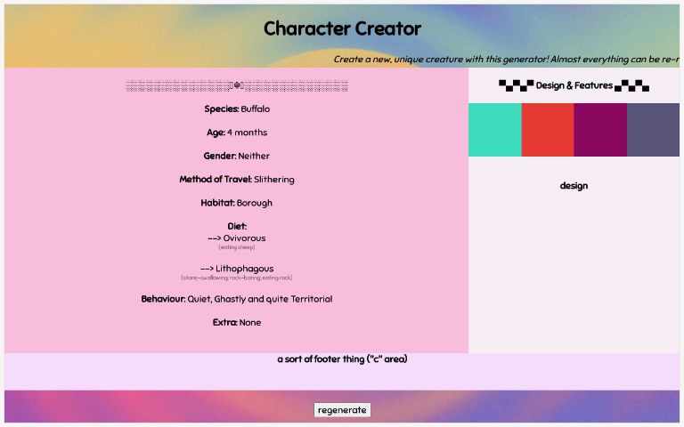 Character Creator ― Perchance Generator