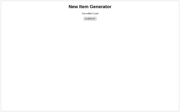 New Item Generator