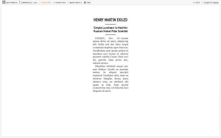 Newspaper Column Template ― Perchance Generator