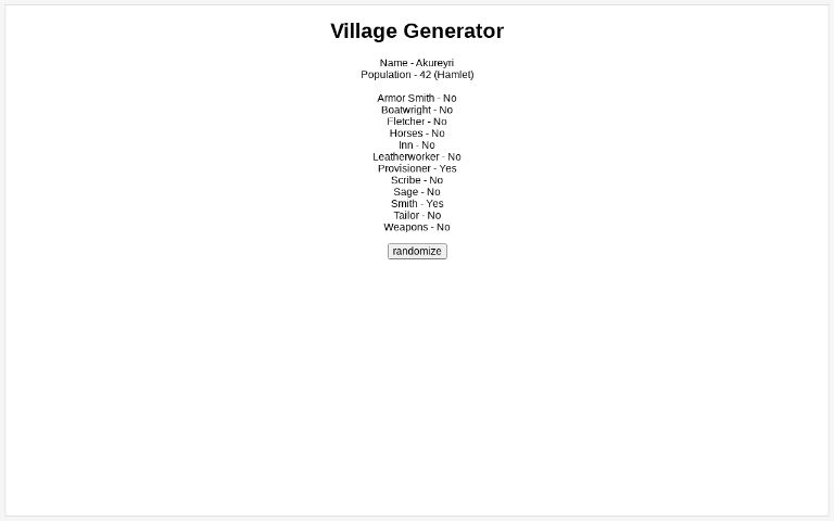 Village Generator