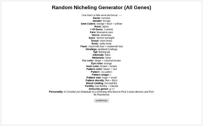 Random Nicheling Generator (All Genes)