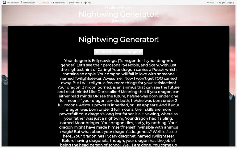 Nightwing Generator! ― Perchance
