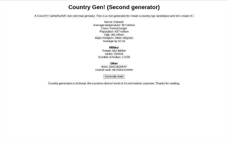 country-gen-second-generator