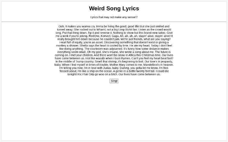 weird-song-lyrics-perchance-generator