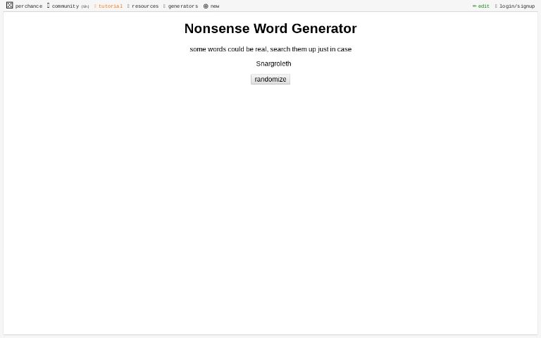 Nonsense Word Generator