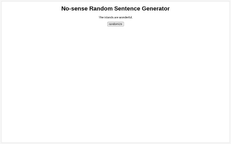 No-sense Random Sentence Generator