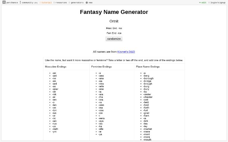 Fantasy name generator