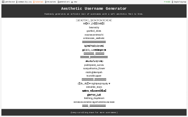 Username generator aesthetic