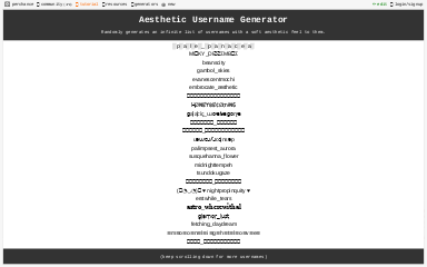 Aesthetic Username Generator Perchance