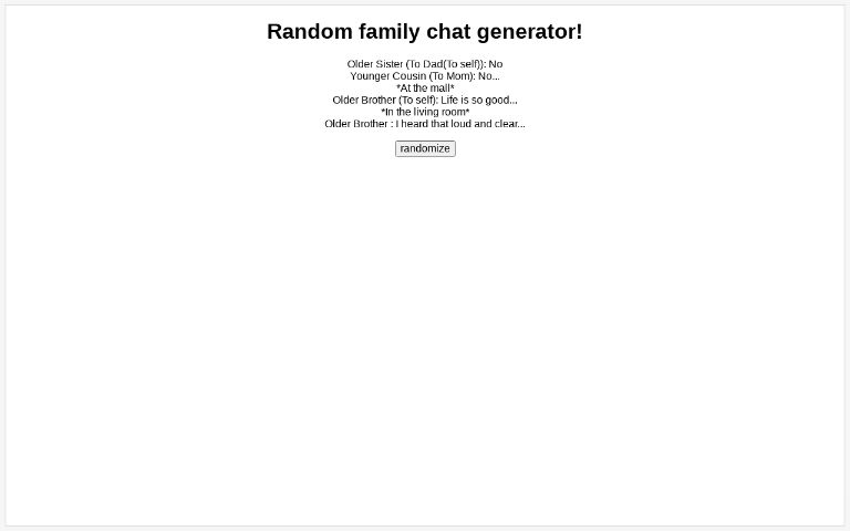 Random family chat generator!