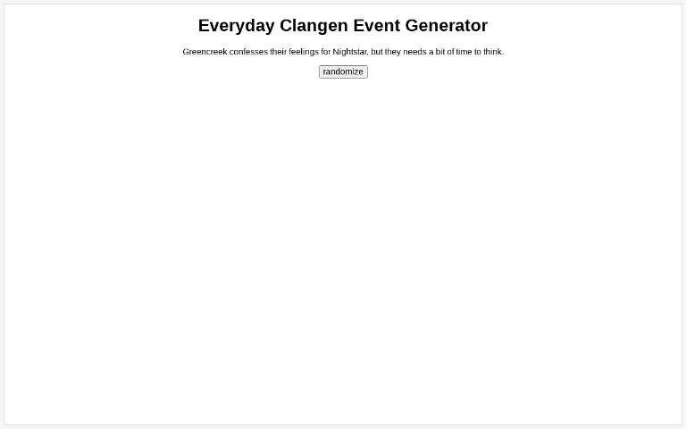 Everyday Clangen Event Generator