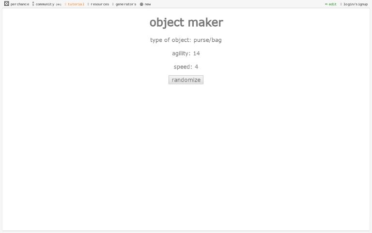 object maker ― Perchance Generator