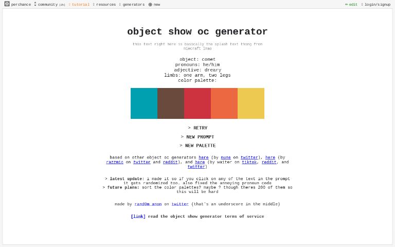 object-show-oc-generator