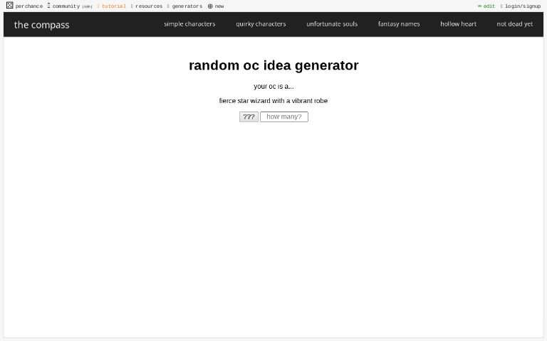 random oc idea generator
