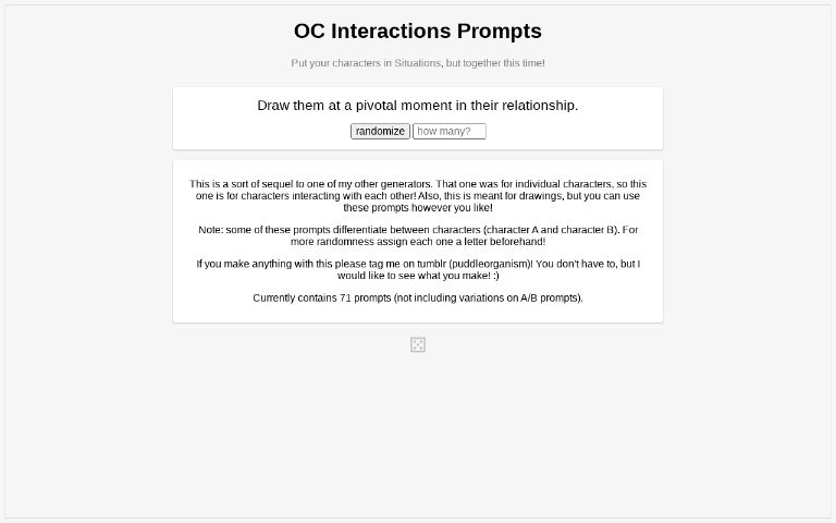 OC Interactions ― Perchance Generator