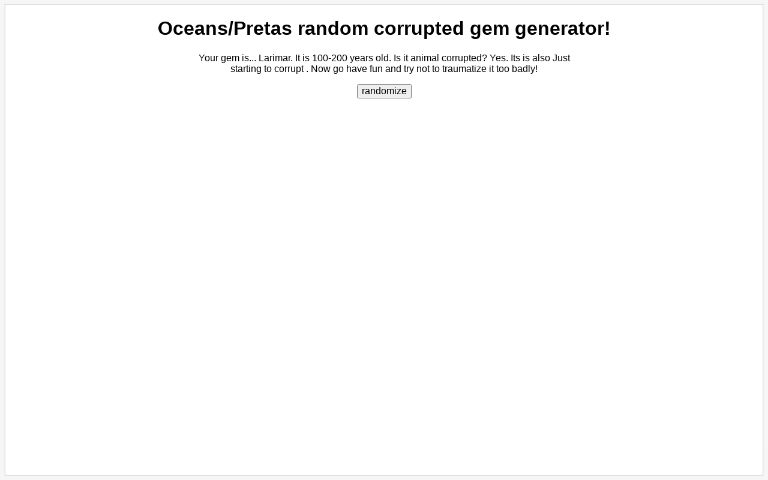 Oceans/Pretas random corrupted gem generator!