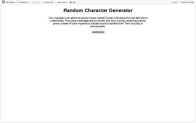 Random Character Generator
