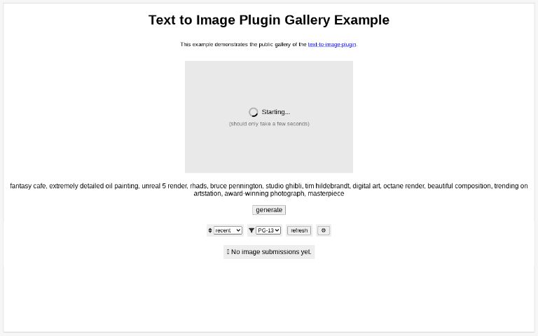 Text to Image Plugin Gallery Example
