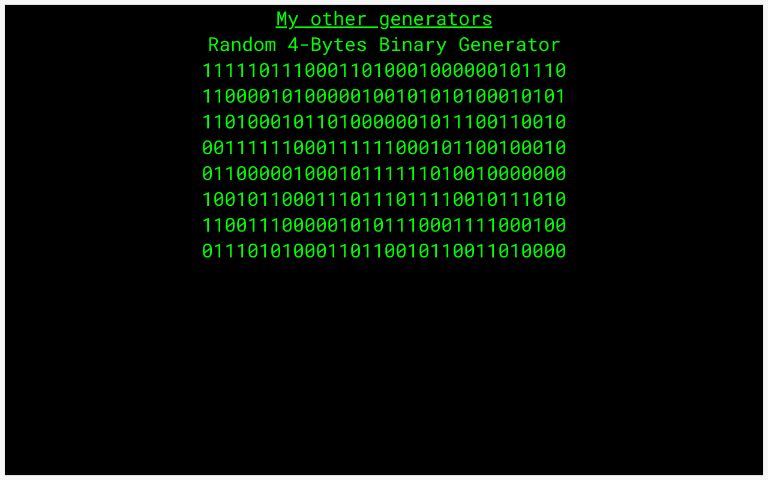 Random 4-Bytes Binary Generator