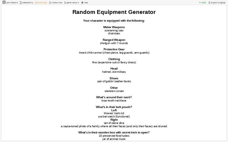 Random Equipment Generator