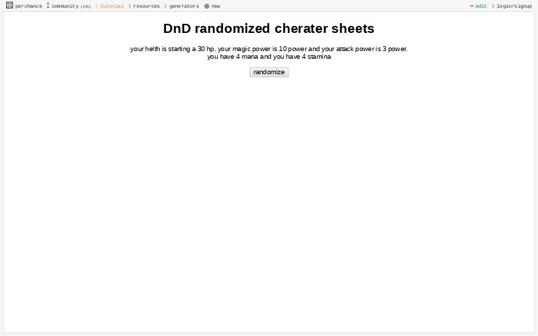 DnD randomized cherater sheets ― Perchance Generator