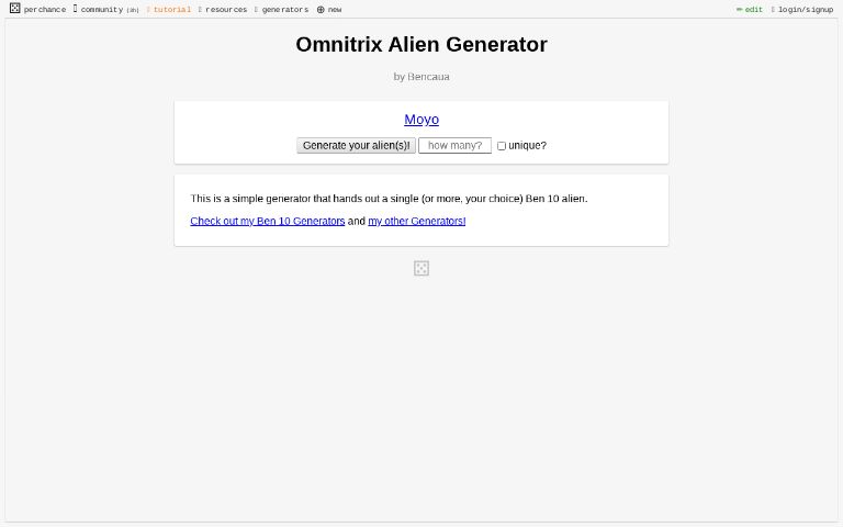 Omnitrix Alien Generator
