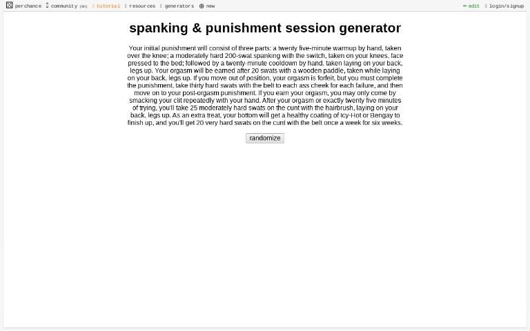 spanking & punishment session generator