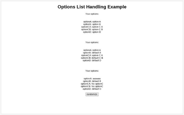Options List Handling Example ― Perchance Generator