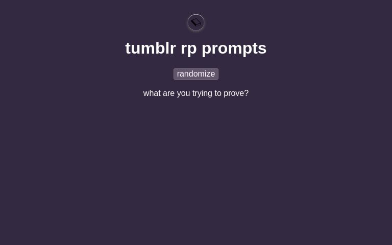 tumblr rp prompts ― Perchance Generator