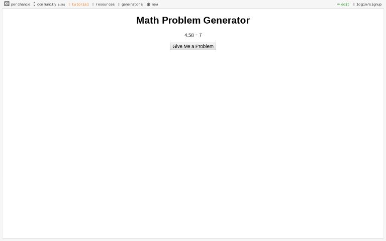 Math problem generator perchance