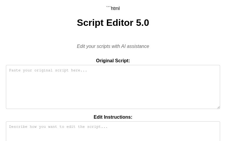 Script Editor 5.0 ― Perchance Generator