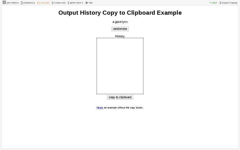 Output History Copy to Clipboard Example ― Perchance Generator